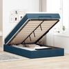 vidaXL Lit ottoman avec matelas bleu fonc&eacute; 120x190 cm velours