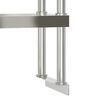 vidaXL Table de travail de cuisine avec étagère 110x55x150 cm inox