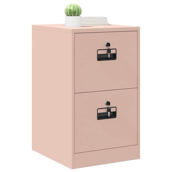 vidaXL Cabinet de Dossier Rose 44 x 50 x 106.5 cm Acier Lamin&eacute; &agrave; Froid