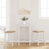 vidaXL Chaises de bar avec coussins 2 pcs blanc bois massif d'h&eacute;v&eacute;a