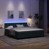 vidaXL Lit &agrave; ressort LED avec matelas Vert fonc&eacute; 180 x 200 cm Velours
