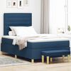 vidaXL Lit &agrave; ressorts avec matelas Bleu 120 x 190 cm tissu