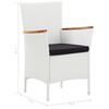 vidaXL Salon de jardin 7 pcs r&eacute;sine tress&eacute;e blanc
