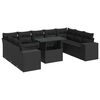 vidaXL Salon de jardin 10 pcs avec coussins noir r&eacute;sine tress&eacute;e