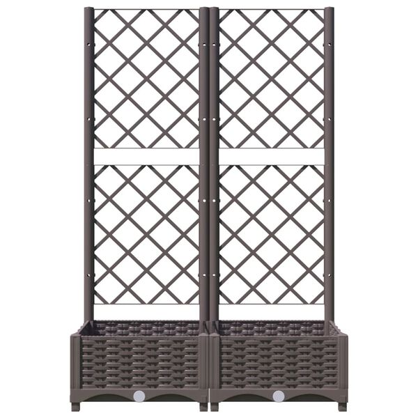 vidaXL Jardini&egrave;re avec treillis Marron 80x40x121,5 cm PP