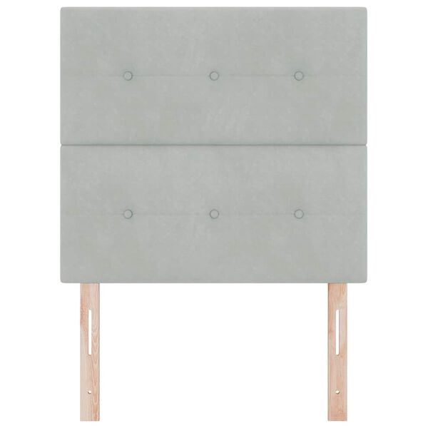 vidaXL T&ecirc;te de lit avec t&ecirc;te de lit Gris clair 90 cm Cuir synth&eacute;tique