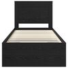 vidaXL Cadre de lit avec t&ecirc;te de lit Noir 100 x 200 cm Pin massif