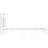 vidaXL Cadre de lit m&eacute;tal sans matelas et t&ecirc;te de lit blanc 140x190 cm