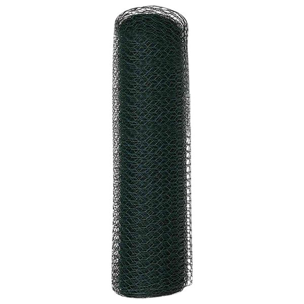 vidaXL Cl&ocirc;ture hexagonale Vert 0,5 x 10 m PVC