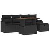 vidaXL Ensemble de canap&eacute; de jardin 6 pcs Noir polyrotin