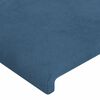 vidaXL T&ecirc;te de lit &agrave; LED Bleu fonc&eacute; 203x16x118/128 cm Velours