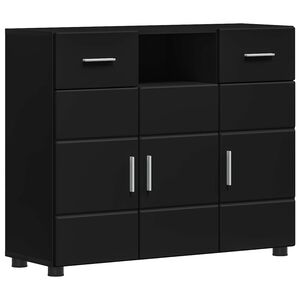 vidaXL Cabinet en Bois Noir Bois d'ing&eacute;nierie