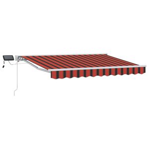 vidaXL Cadre de store manuel avec LEDs Orange, Noir et Blanc 3 x 2,5 m