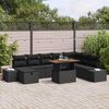 vidaXL Ensemble de canap&eacute; de jardin 9 pcs Noir Poly rotin