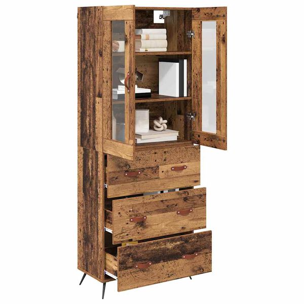 vidaXL Buffet avec &eacute;tag&egrave;re 2 pcs Bois ancien Bois d'ing&eacute;nierie