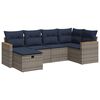 vidaXL Salon de jardin 6 pcs avec coussins gris r&eacute;sine tress&eacute;e