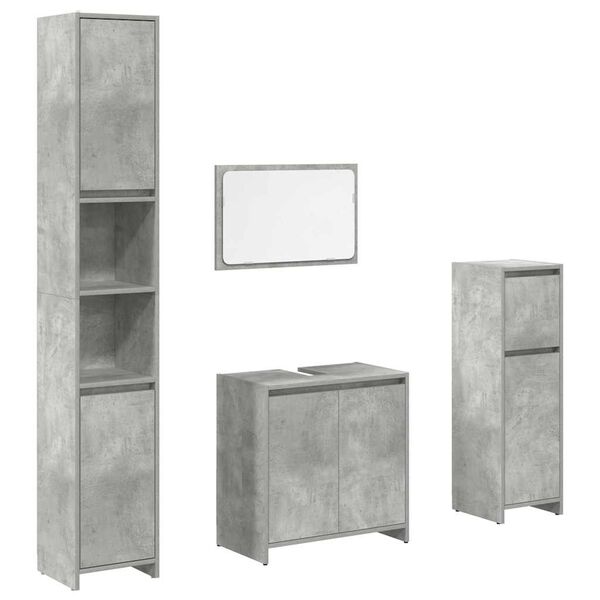vidaXL Ensemble de meubles de salle de bain 4 pcs gris b&eacute;ton