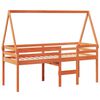 vidaXL Lit haut sans matelas cire marron 80x200 cm bois de pin massif