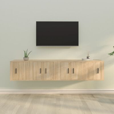 vidaXL Ensemble de meubles TV 4 pcs Chêne sonoma Bois d'ingénierie