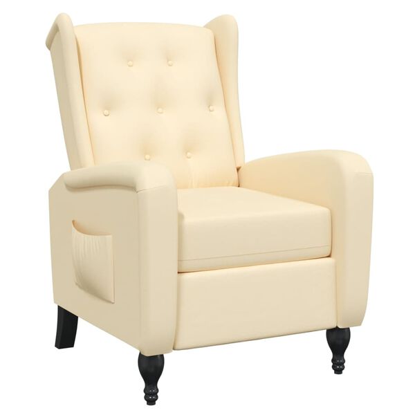 vidaXL Fauteuil inclinable Cr&egrave;me Velours