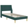 vidaXL Cadre de lit avec t&ecirc;te de lit Vert fonc&eacute; 90 x 200 cm tissu