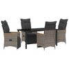 vidaXL Ensemble de salle &agrave; manger pour jardin 5 pcs Gris polyrotin