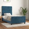 vidaXL Cadre de lit sans matelas bleu fonc&eacute; 90x190 cm velours