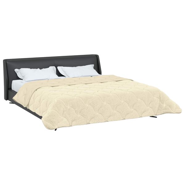 vidaXL Duvet d'hiver Cr&egrave;me 220 x 240 cm Microfibre et polaire Teddy