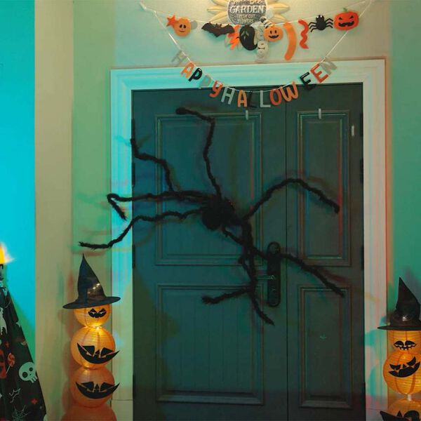 vidaXL D&eacute;coration Araign&eacute;e Halloween 3 pcs Noir 150 cm
