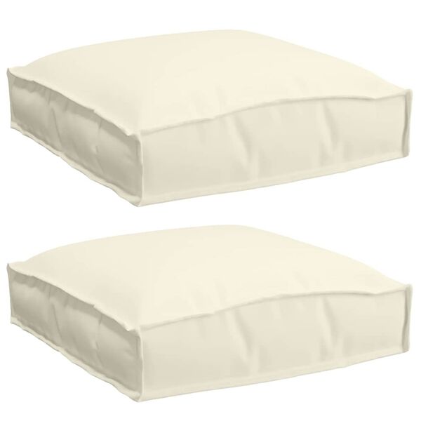 vidaXL Coussin 2 pcs Cr&egrave;me 40 x 40 x 8 cm Tissu Oxford