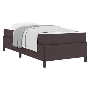 vidaXL Lit &agrave; ressorts Marron fonc&eacute; 90 x 200 cm tissu