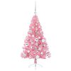 vidaXL Sapin de No&euml;l artificiel pr&eacute;-&eacute;clair&eacute; Rose 120 cm PVC