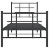 vidaXL Cadre de lit métal sans matelas avec pied de lit noir 75x190 cm