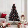 vidaXL Sapin de No&euml;l artificiel pr&eacute;-&eacute;clair&eacute; Noir 150 cm PVC