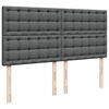 vidaXL Sommier &agrave; lattes de lit avec matelas Gris fonc&eacute; 200x200cm Tissu