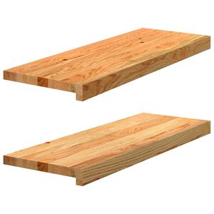 vidaXL Marches d'escalier 2 pcs marron clair 70x25x2 cm ch&ecirc;ne massif