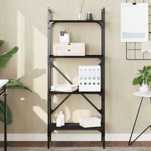 vidaXL Biblioth&egrave;que &agrave; 4 niveaux noir 56x31,5x138,5cm bois d'ing&eacute;nierie