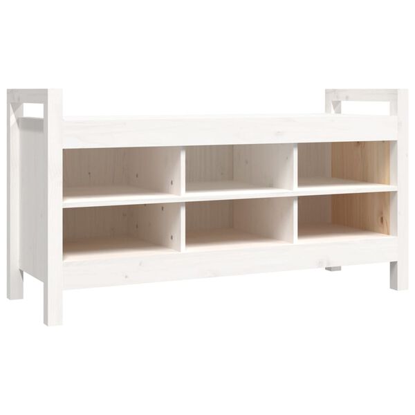 vidaXL Banc d'entr&eacute;e Blanc 110x40x60 cm Bois de pin massif