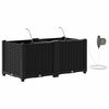 vidaXL Cache-pot de jardin 2 pcs Noir 80 x 40 x 37,5 cm Plastique