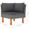 vidaXL Salon de jardin 9 pcs avec coussins R&eacute;sine tress&eacute;e Gris