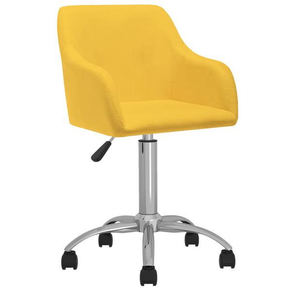 vidaXL Chaises pivotantes &agrave; manger lot de 4 jaune tissu