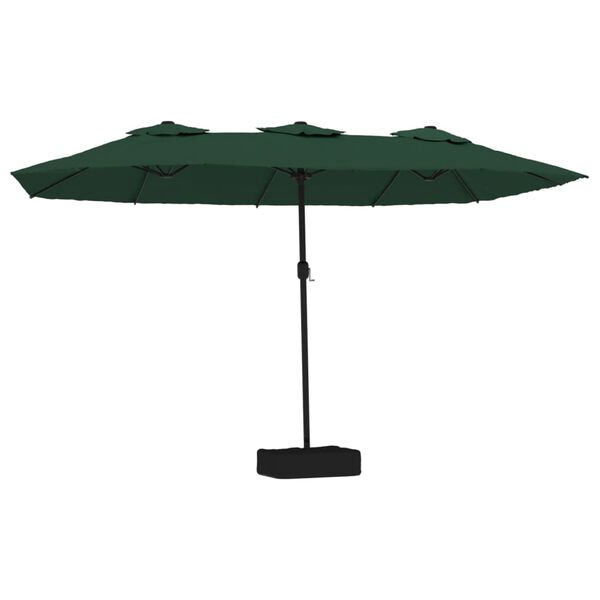 vidaXL Parasol &agrave; double t&ecirc;te vert 449x265 cm
