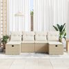 vidaXL Ensemble de canap&eacute; de jardin 6 pcs Beige Poly rotin