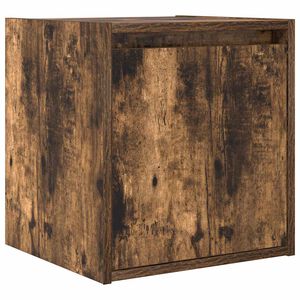 vidaXL Table de chevet murale ch&ecirc;ne fum&eacute; 38x34x40 cm