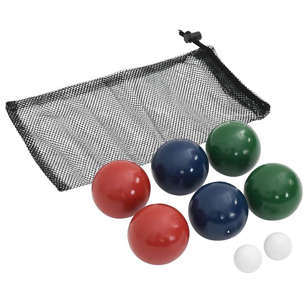 vidaXL Ensemble de boules Bocce 8 pcs sac de transport bois pin massif
