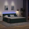 vidaXL Lit avec rangement et LED Vert fonc&eacute; 180 x 200 cm Velours