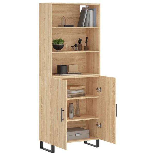 vidaXL Buffet haut Chêne sonoma 69,5x34x180 cm Bois d'ingénierie