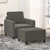 vidaXL Fauteuil avec repose-pied Gris fonc&eacute; 60 cm Velours