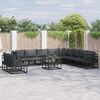 vidaXL Ensemble de canap&eacute; de jardin avec coussin 11 pcs Noir Aluminium