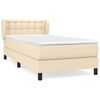 vidaXL Sommier &agrave; lattes de lit avec matelas Cr&egrave;me 80x200 cm Tissu